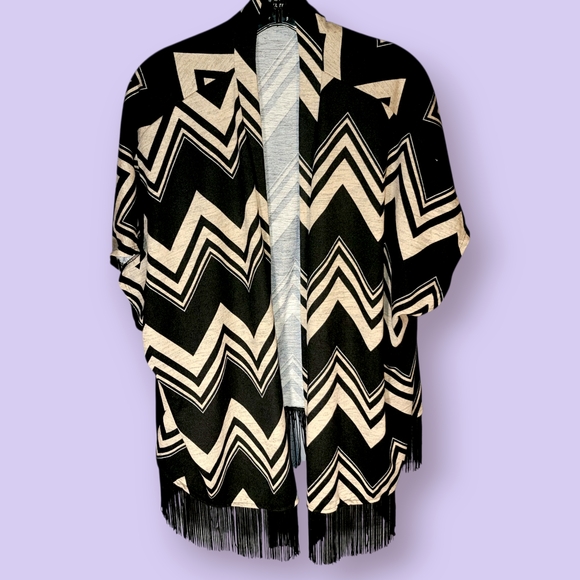 Vintage Chevron Cardigan With Tassels/Fringe - Picture 1 of 3